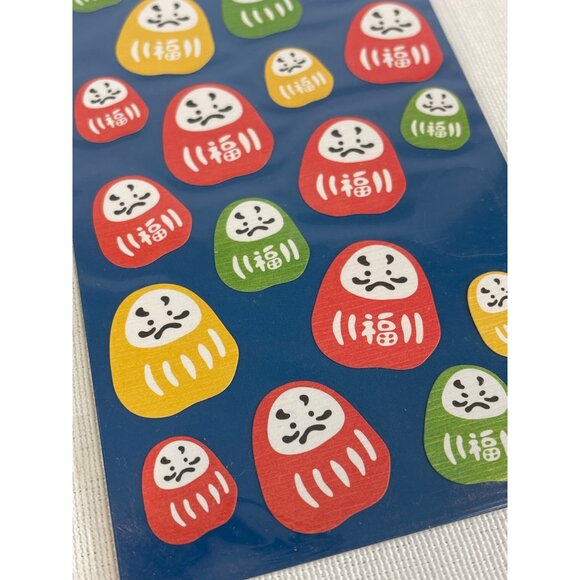 Mind Wave Daruma Japanese Planner Stickers Green Yellow Red - Picture 3 of 3